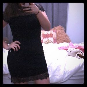 Black Dress with Lace Detailing